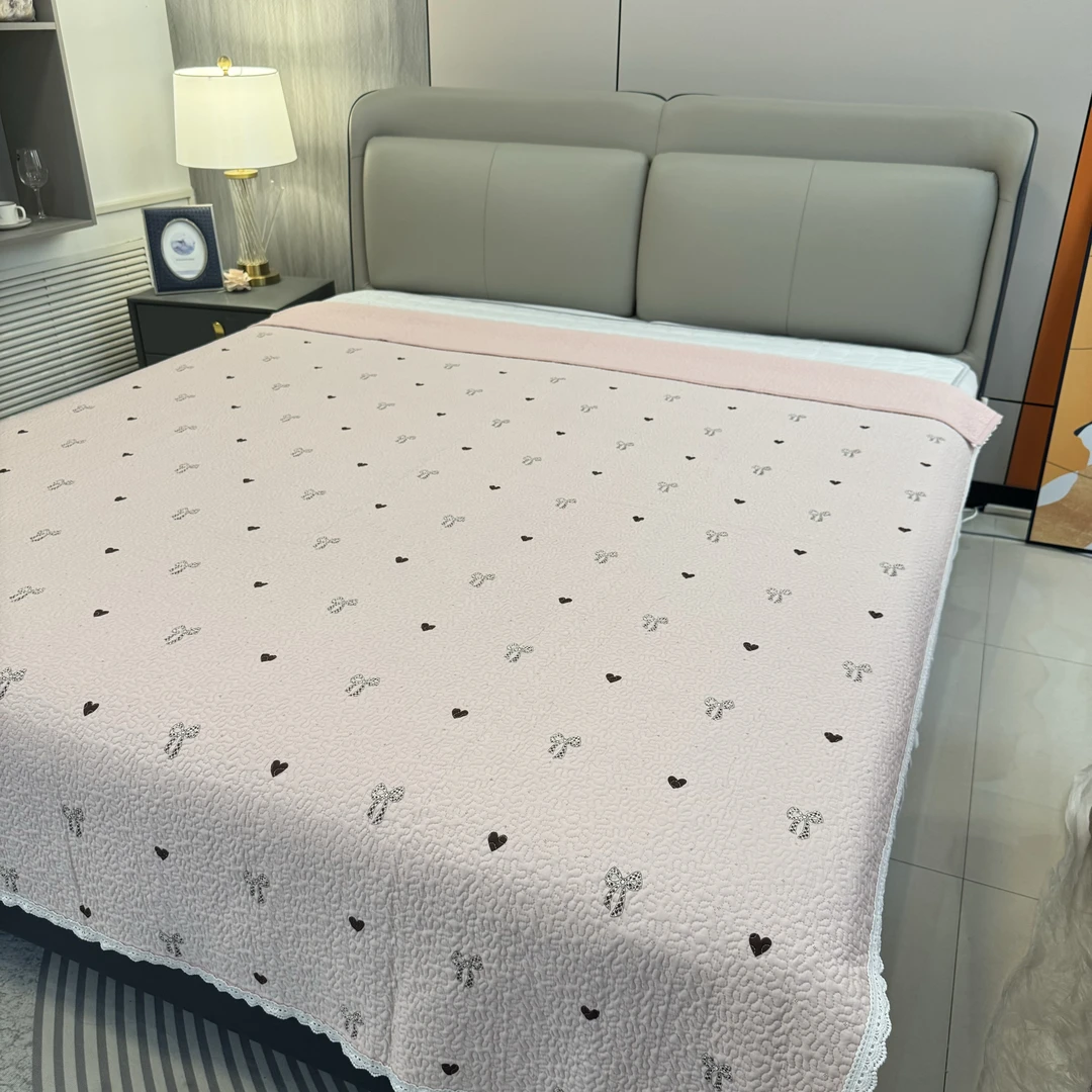 【爱心蝴蝶结】200*230cm莫代尔大尺寸细纱超柔床盖四季通用款床盖