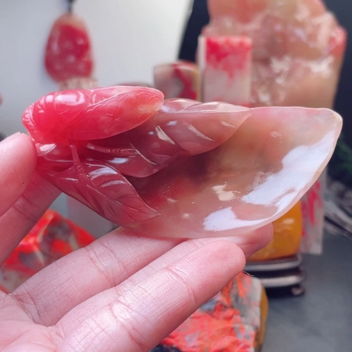 巴林鸡血石天**神粉冻鸡血