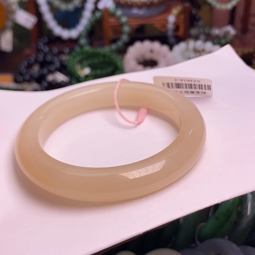 和田玉未镶嵌颈饰藕粉红粉老矿料手镯58