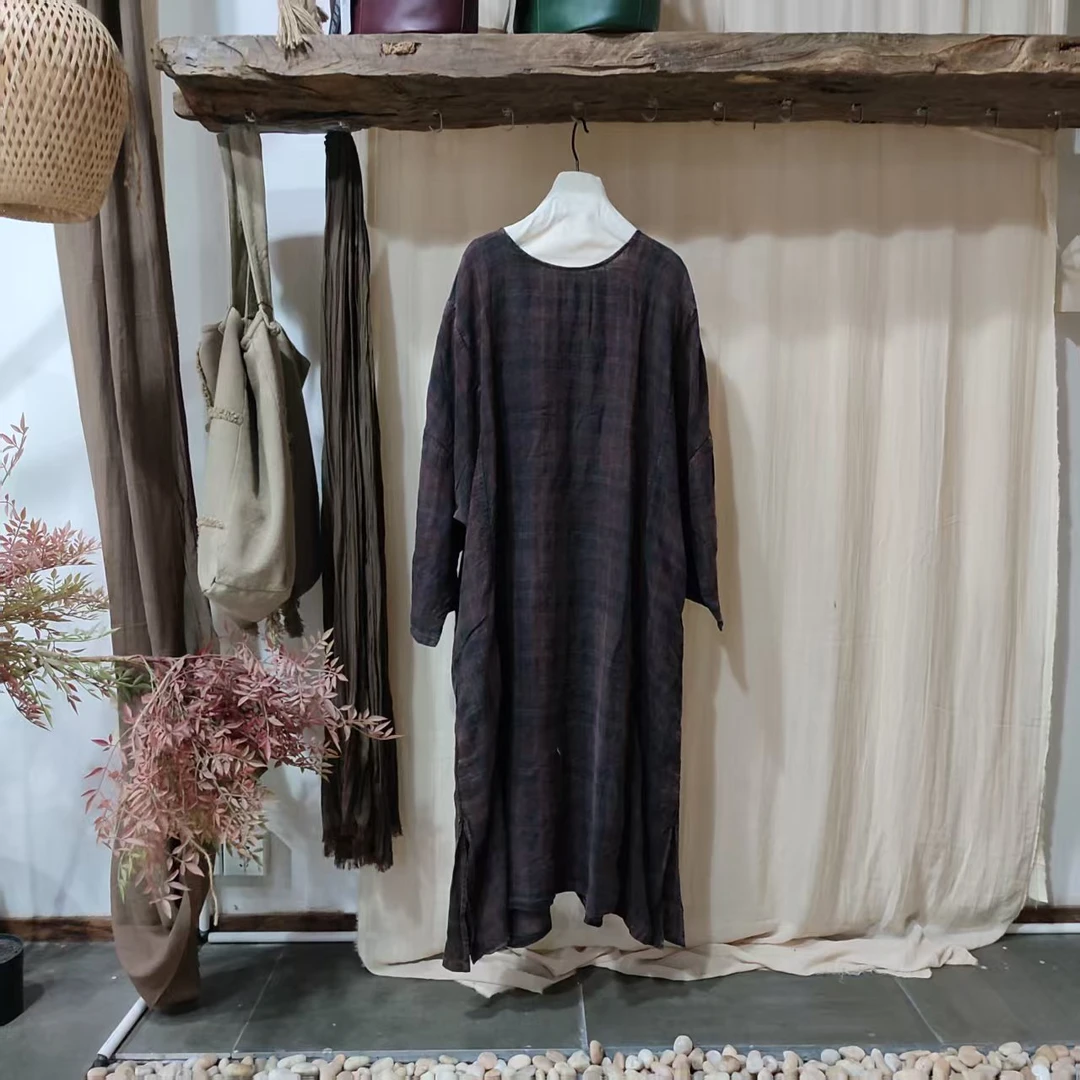 情侣无极2825格纹长裙