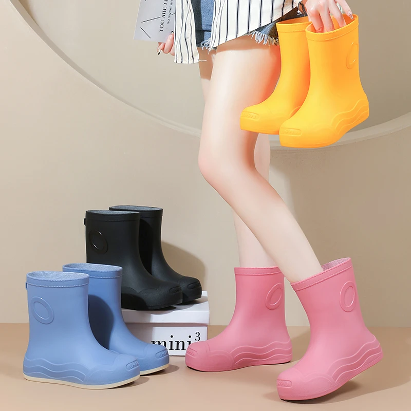 甜美网红中筒软底韩版防滑女雨鞋耐磨厚款夏季低帮2025新款水鞋