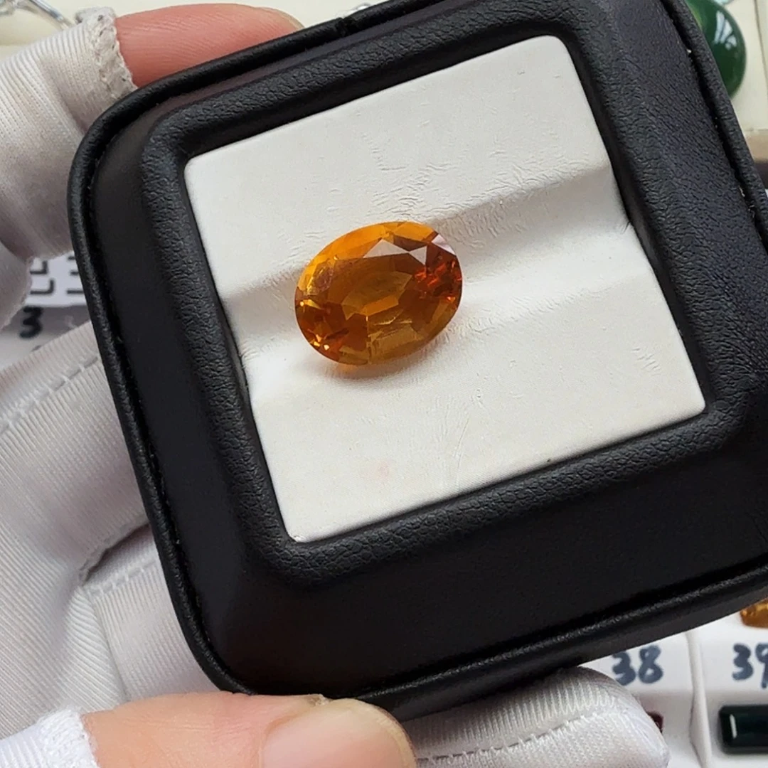 珠宝半成品未镶嵌黄晶抢购福利价，暴力黄水晶金切工卡14×10毫米