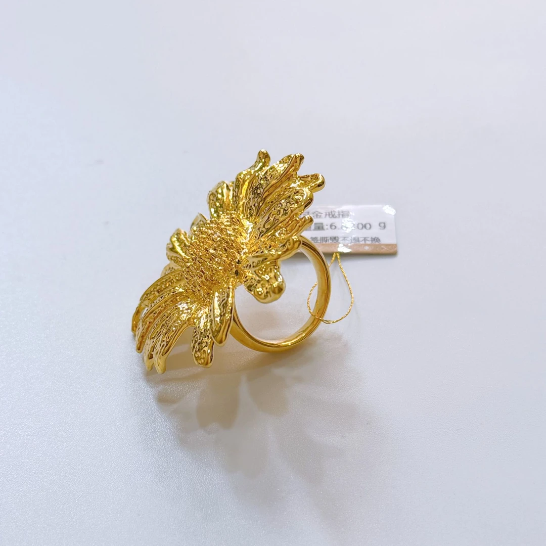 【太阳花戒指】足金999黄金5D无氰太阳花高级百搭时尚潮流戒指
