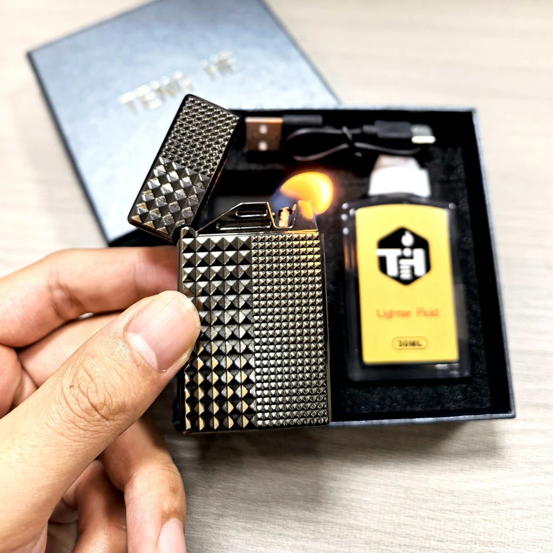 【巴黎钉】声控复古朗声感应打火机金属高档个性油电混合送男士礼品