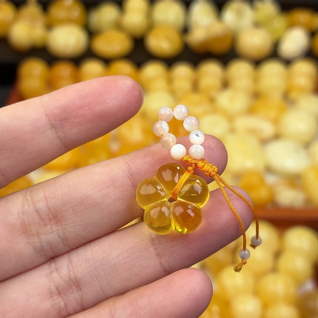 蜜蜡未镶嵌毛衣链蜜蜡