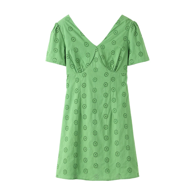 微胖定制~【元气森林】设计感气质显瘦V领小众连衣裙LHC1271