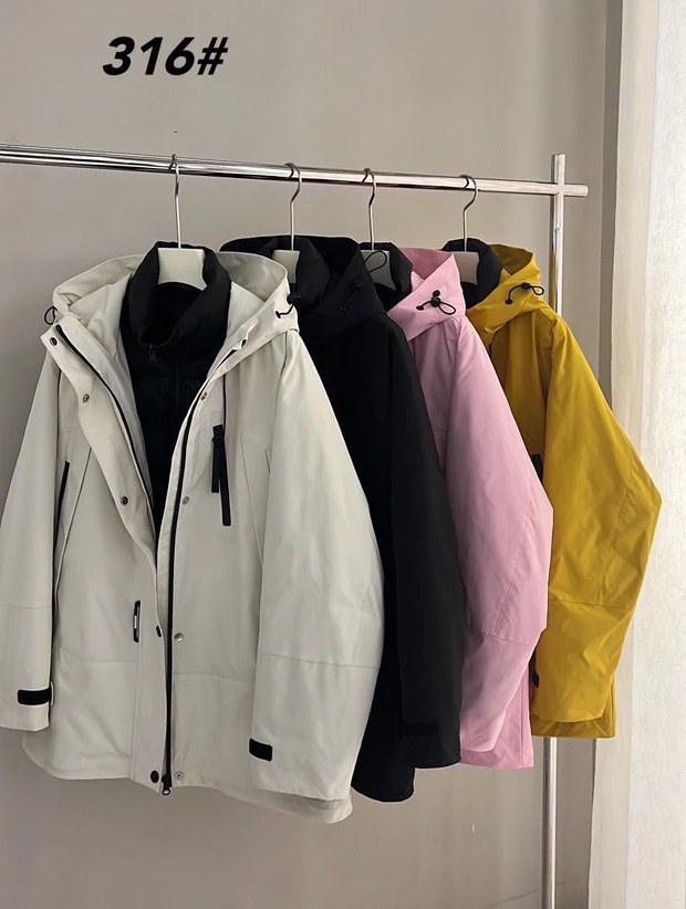 米索(内胆可拆卸)90白鸭绒男女同款户外冲锋衣羽绒服#24316