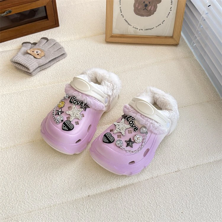 儿童棉托2025冬季新款加绒加厚女童时尚保暖拖鞋软底防滑卡通