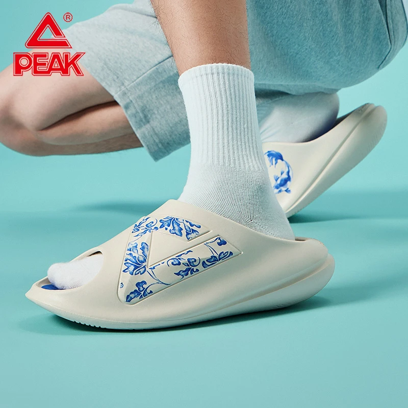 匹克国创态极小胖拖-转运锦鲤夏季新品男士户外沙滩鞋青花瓷凉拖