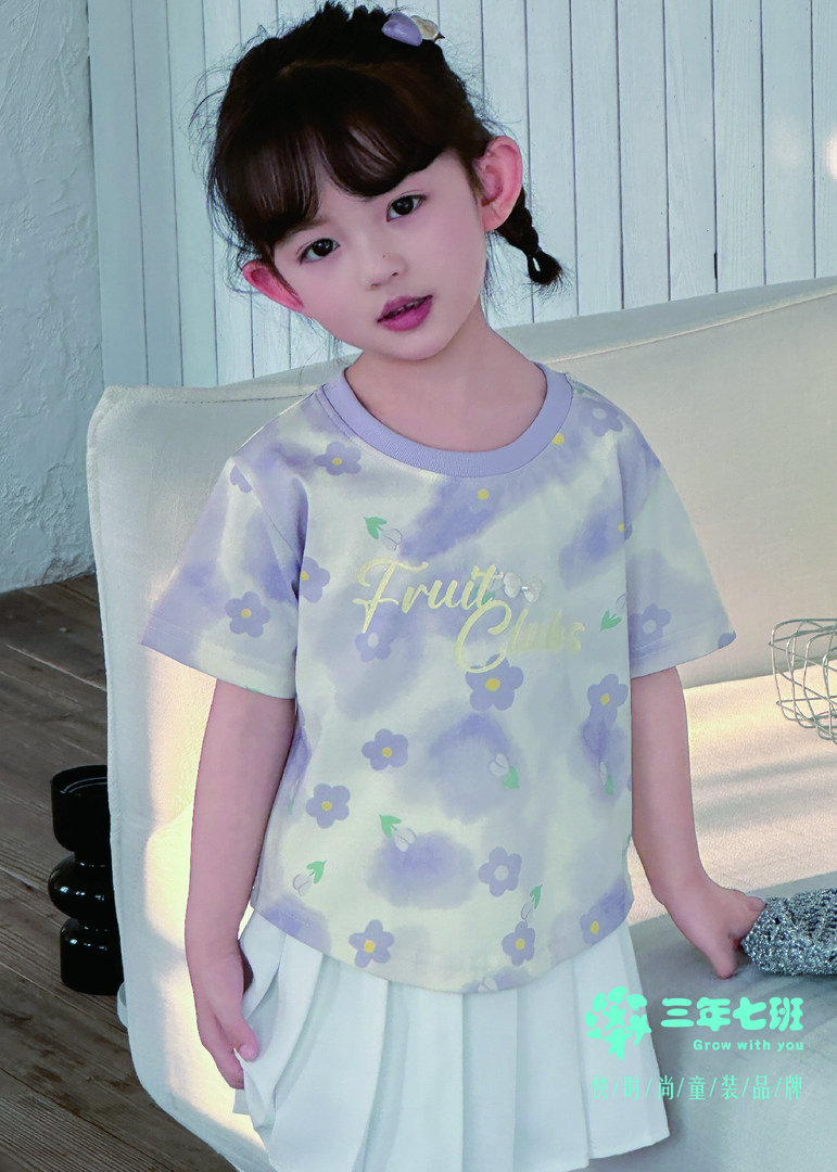 SNQB/三年七班夏季休闲风童装男女童套头帅气时尚薄款宽松女2025