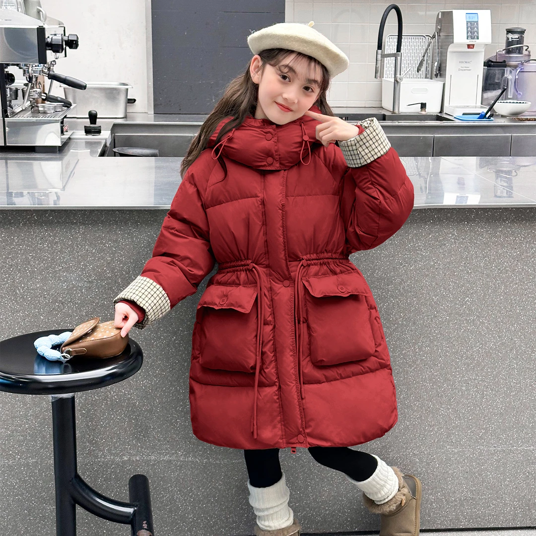 女童棉服2025新款冬季儿童加绒加厚棉衣中长款爆款小女孩冬装棉袄