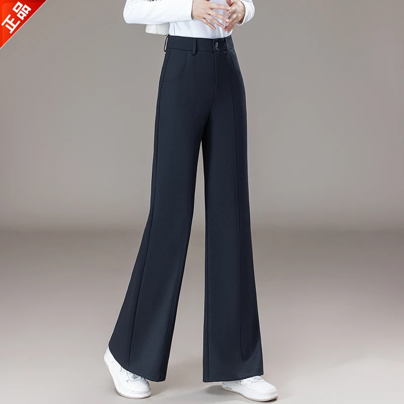 正品2025新款春秋女款休闲宽松阔腿裤垂感时尚韩版高腰西装裤爆款