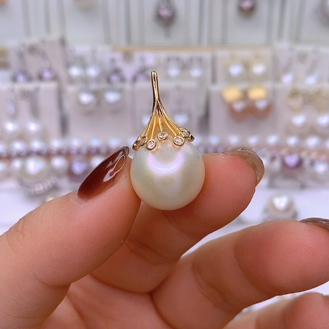 心***凉淡水珍珠颈饰银S925镶嵌