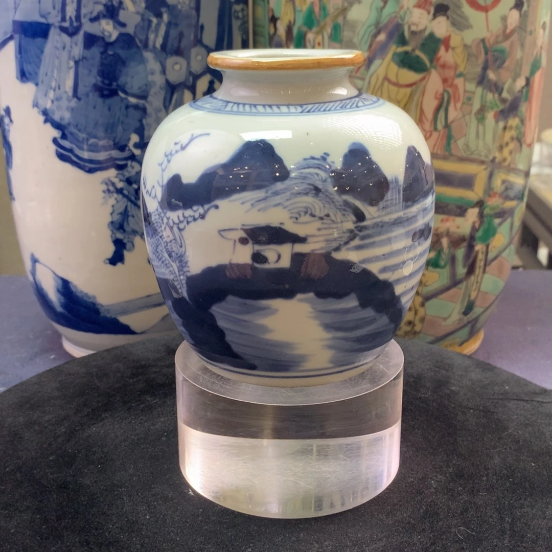 其他陶12881瓷器—青花山水人物太白罐