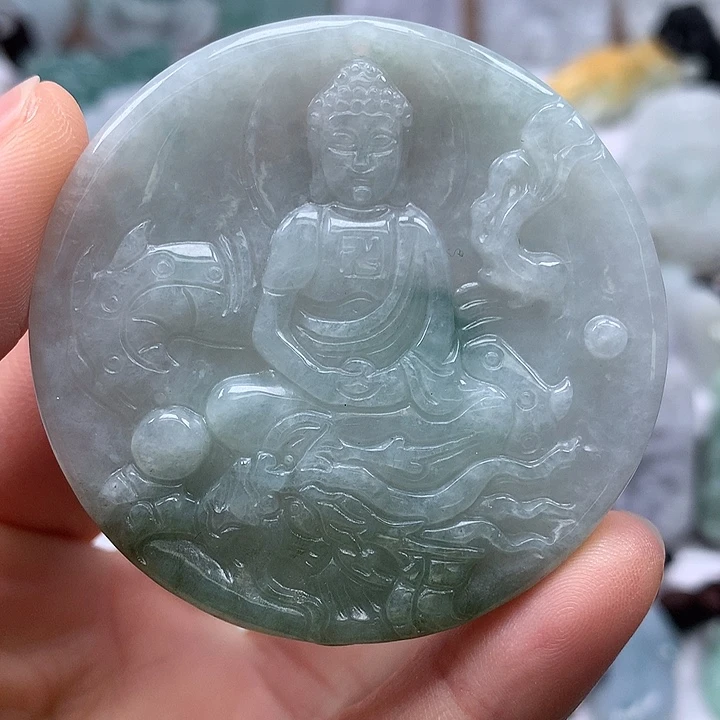 翡翠未镶嵌颈饰玉龙大日如来福利