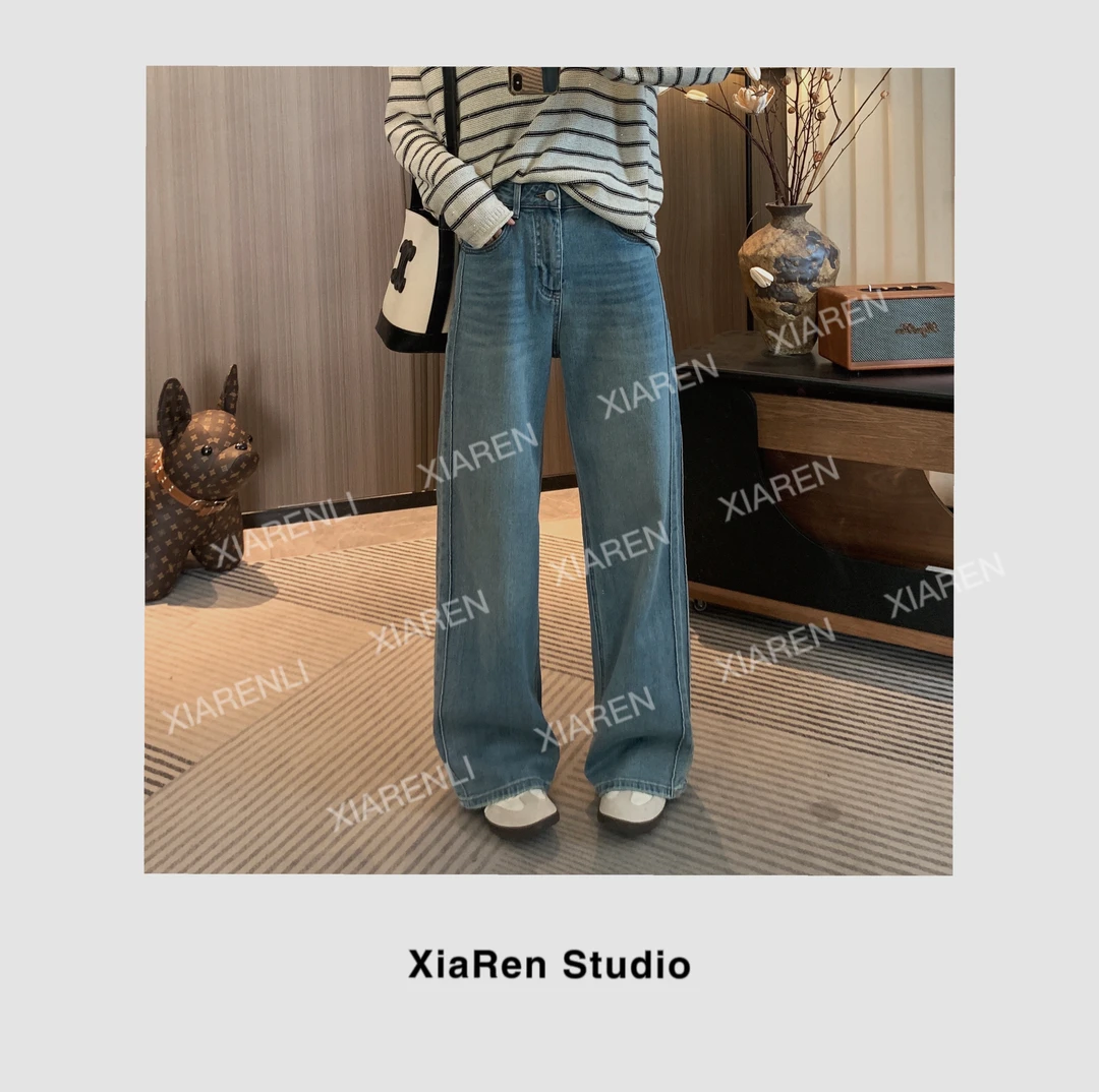 XIAREN【双立体线牛仔阔腿裤】休闲百搭牛仔裤舒适好穿日常通勤裤子