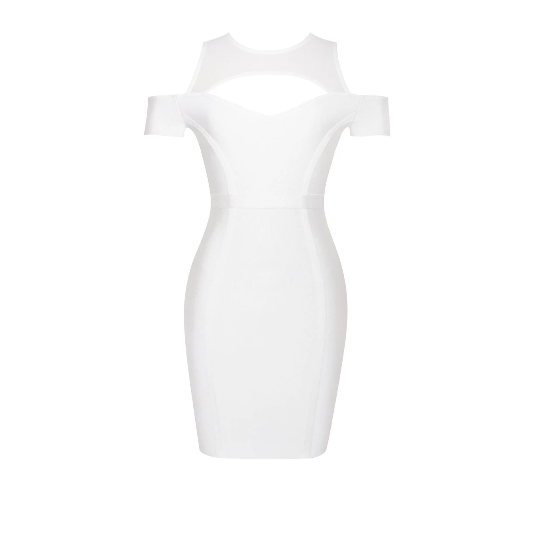 2025新款显瘦气质白色性感修身时尚欧美收腰露背短款连衣裙|2025