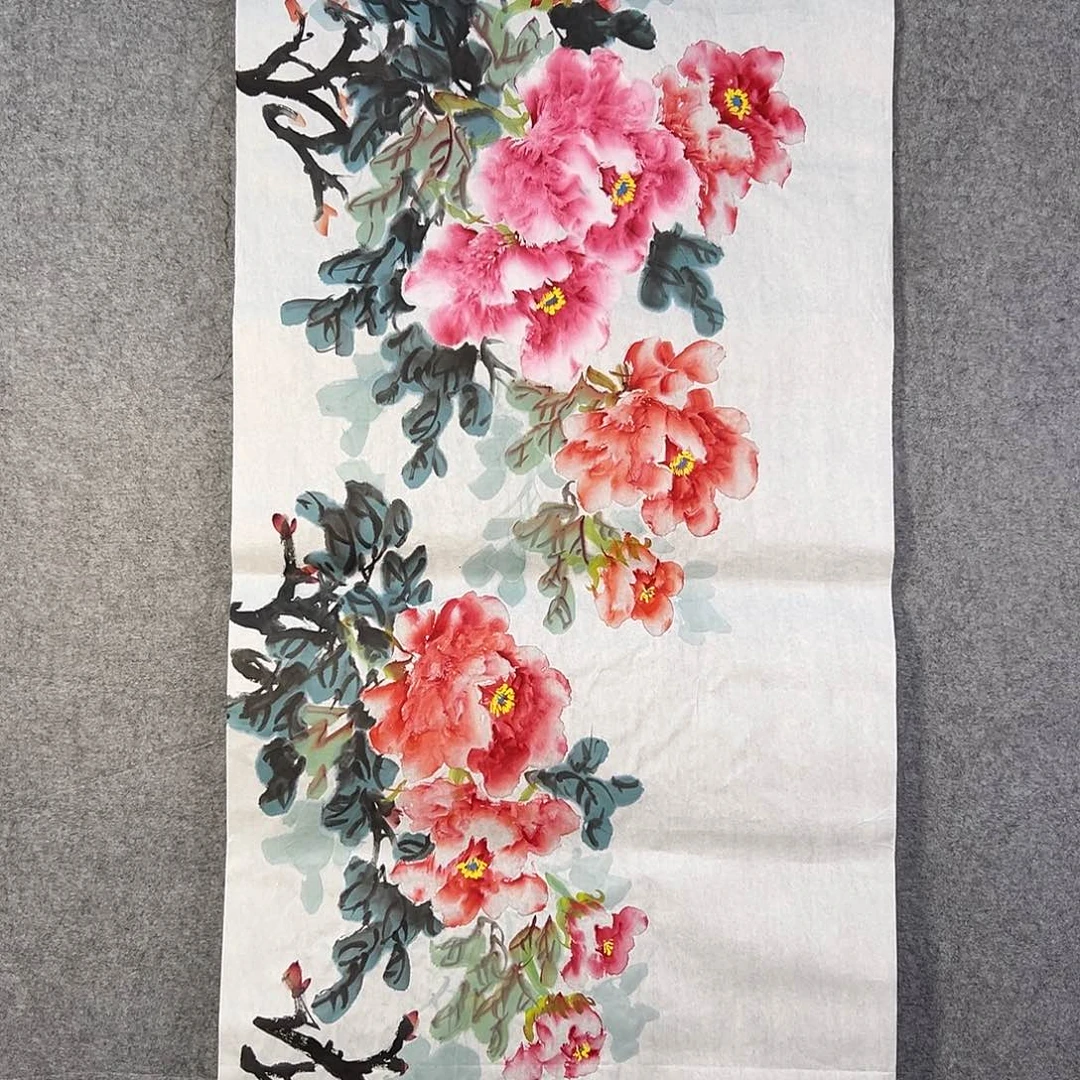 国画091 花鸟和蝴蝶都在等待它飞