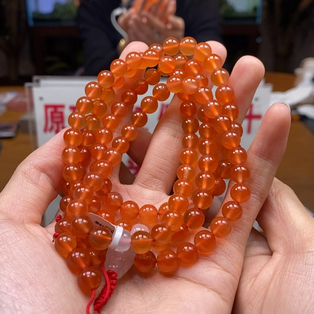 南红玛瑙串未镶嵌7➕冰黄108