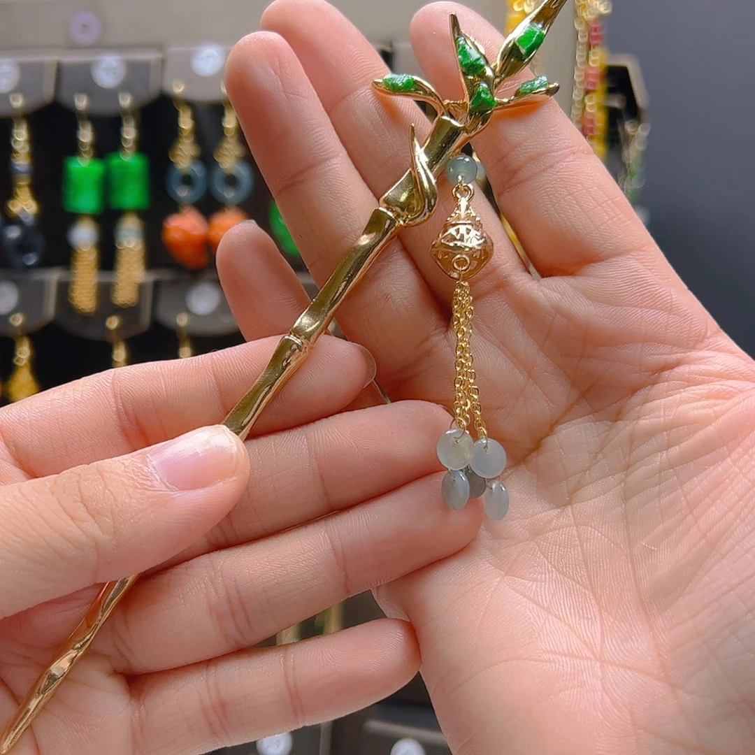 翡翠合金耳坠翡翠