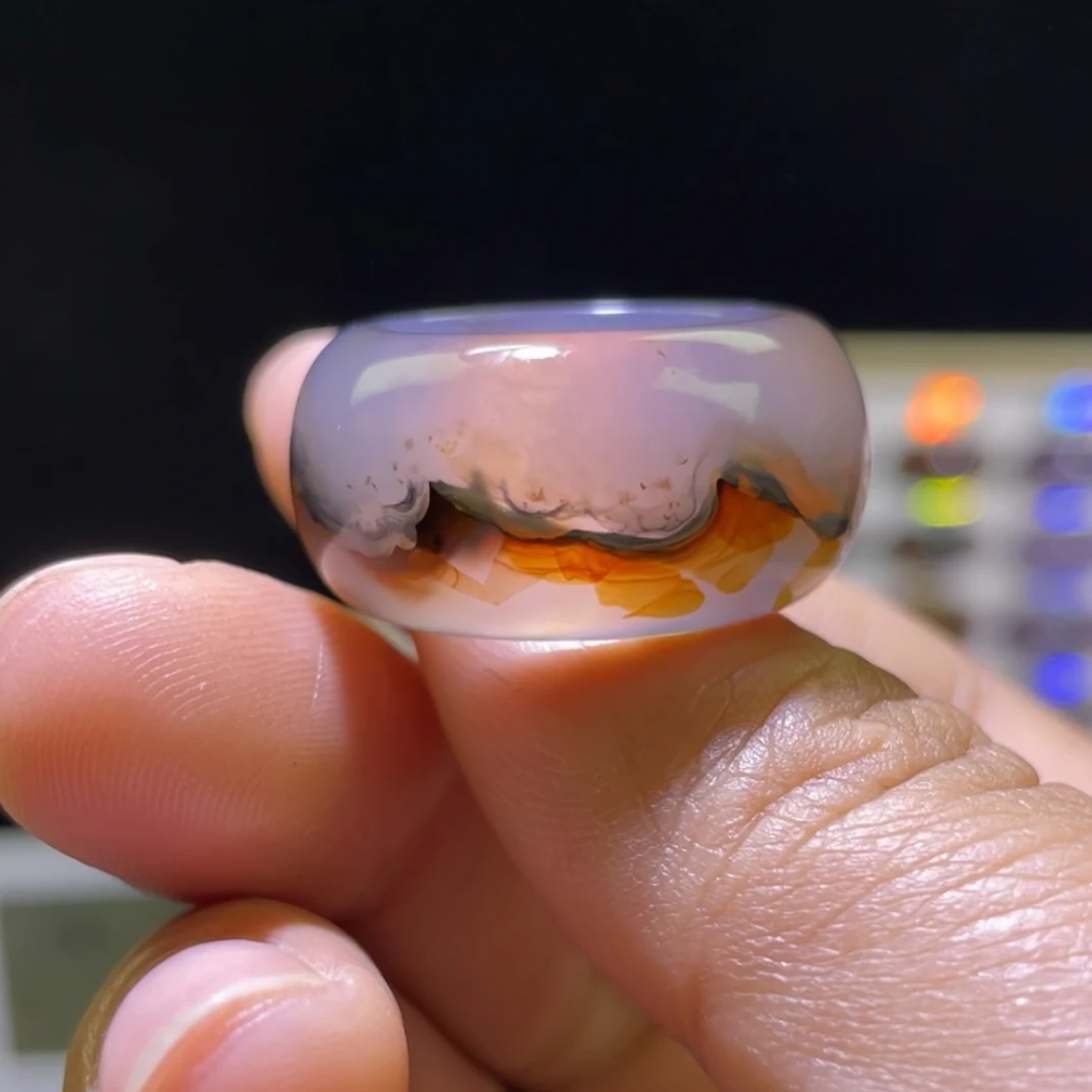 18.5圈口港码18宽13.5厚5意境特色玛瑙戒圈