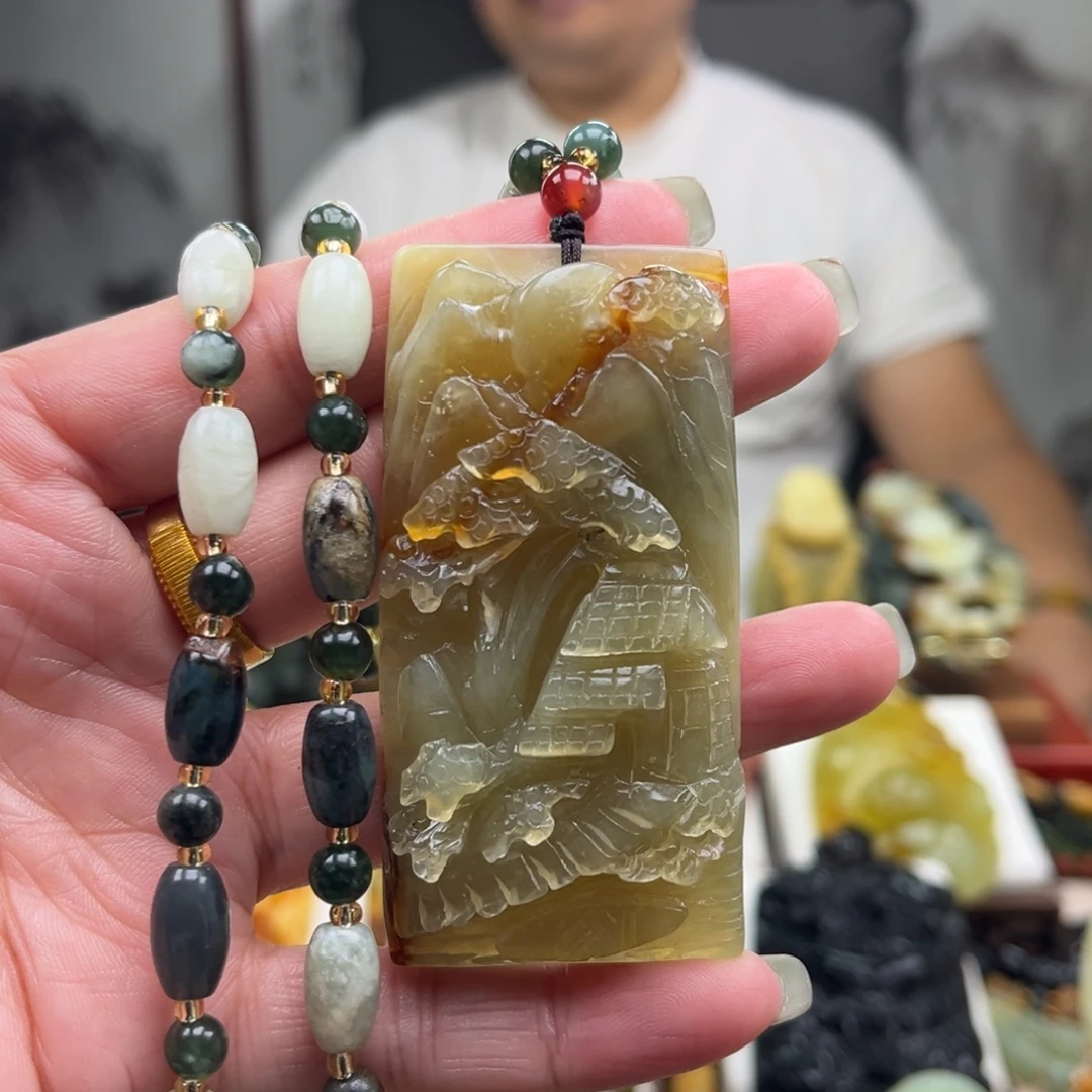 岫玉未镶嵌挂件挂件