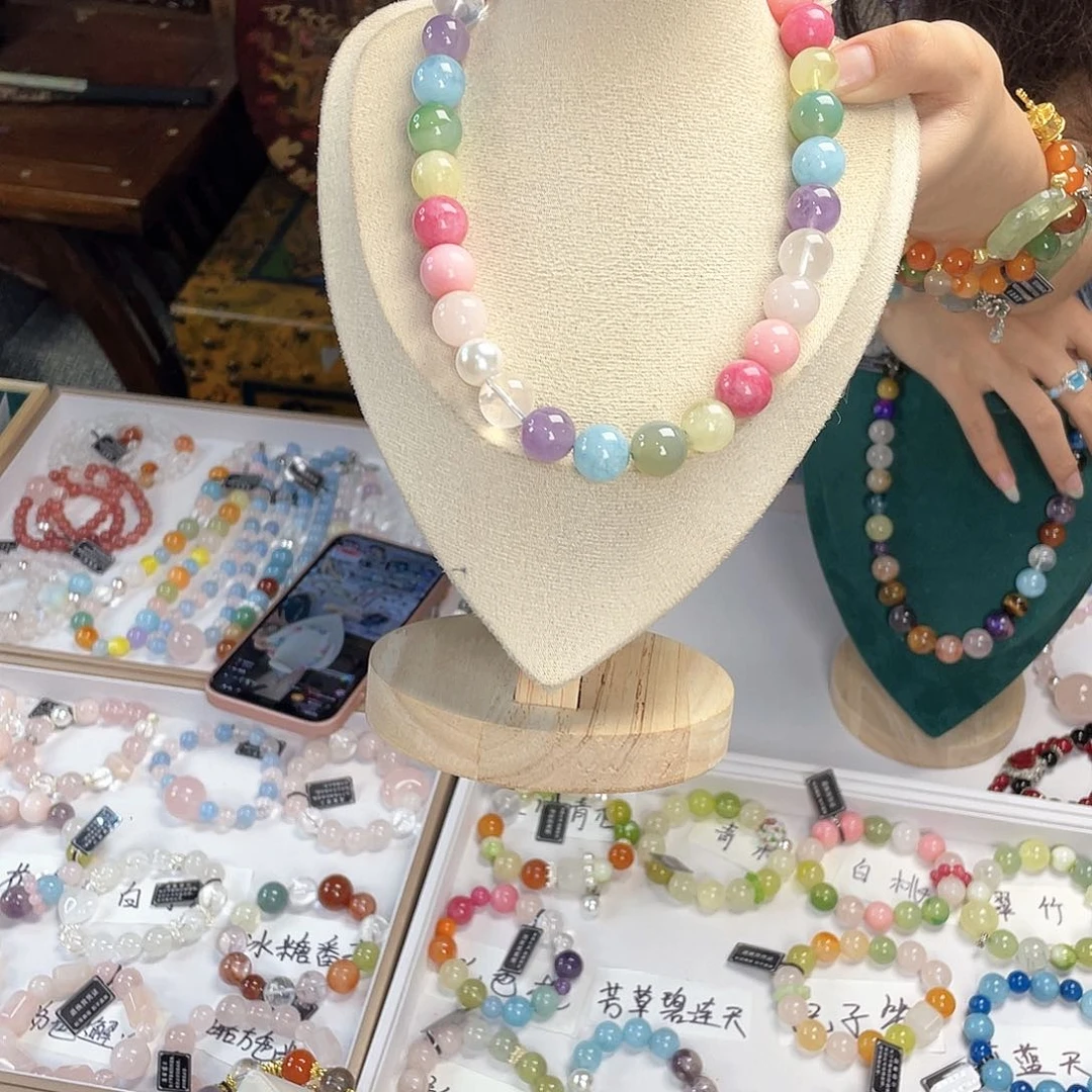 水晶手链银S925镀金镶嵌