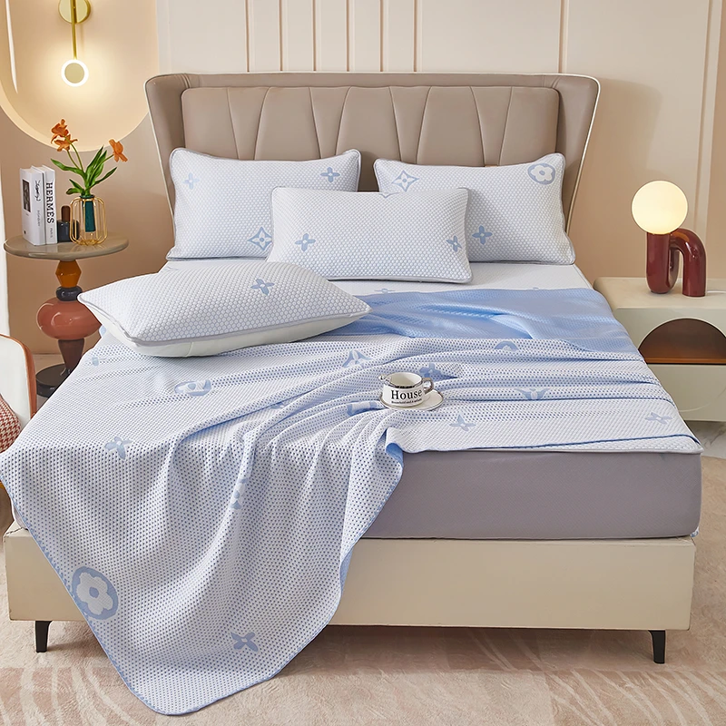 2025夏季新款冰豆豆床笠套件冰感软凉席透气可机洗