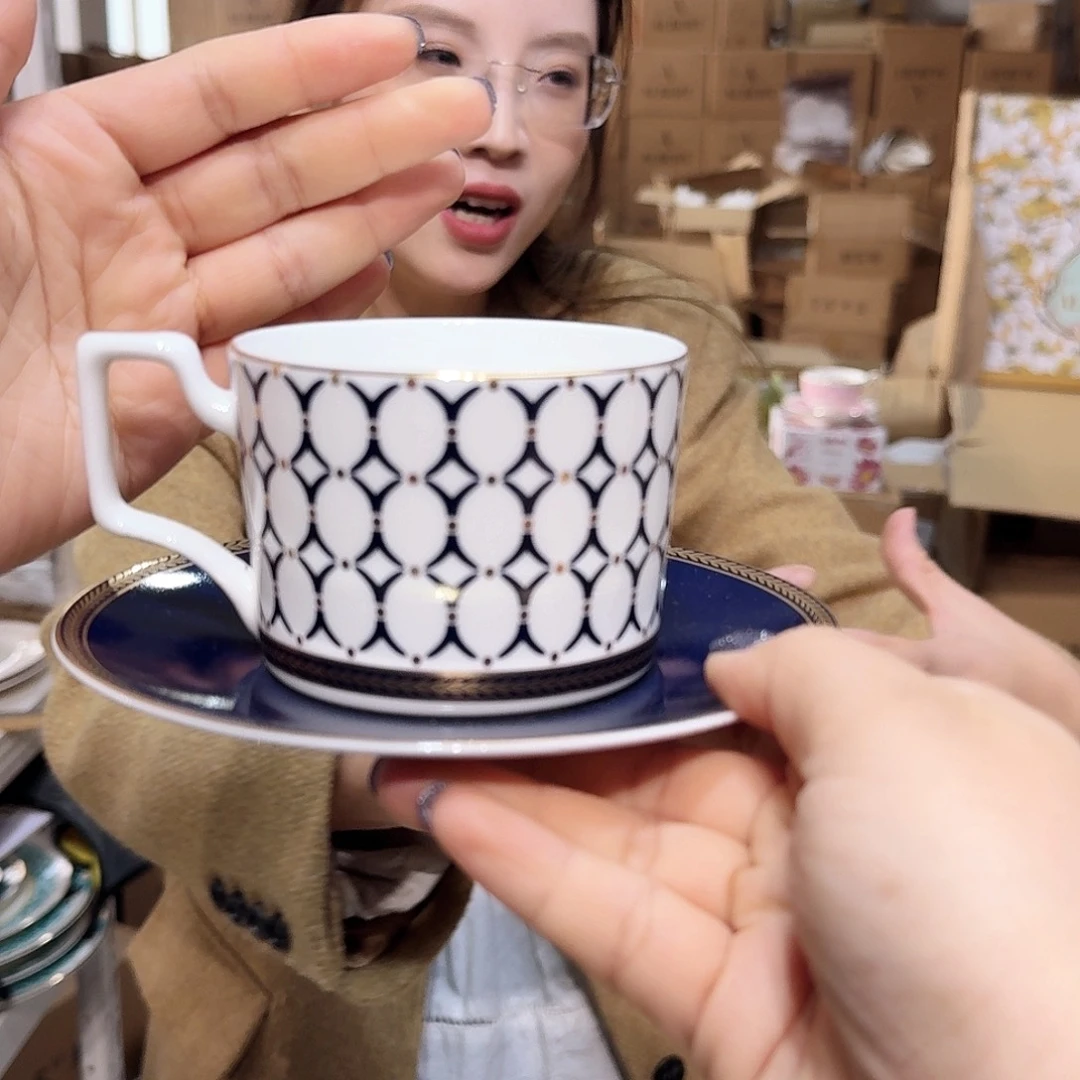 骨瓷高骨骨瓷250ml咖啡杯碟1套