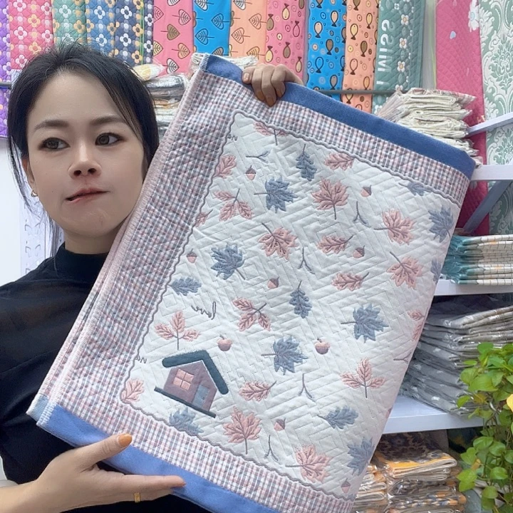 棉蓝色小枫叶纯棉