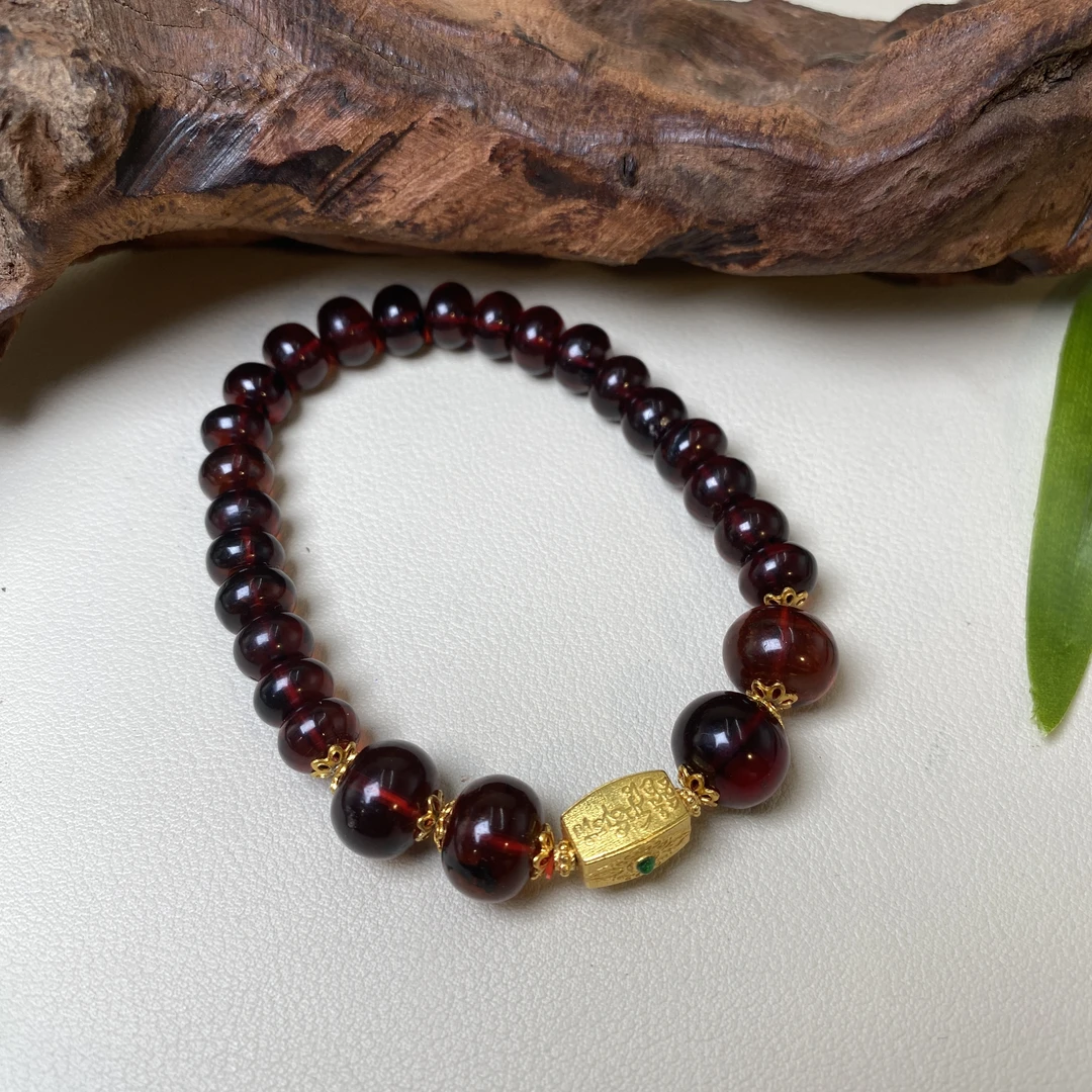 【央网专属】抚顺血珀设计款手串8m  X010 多样性发其一