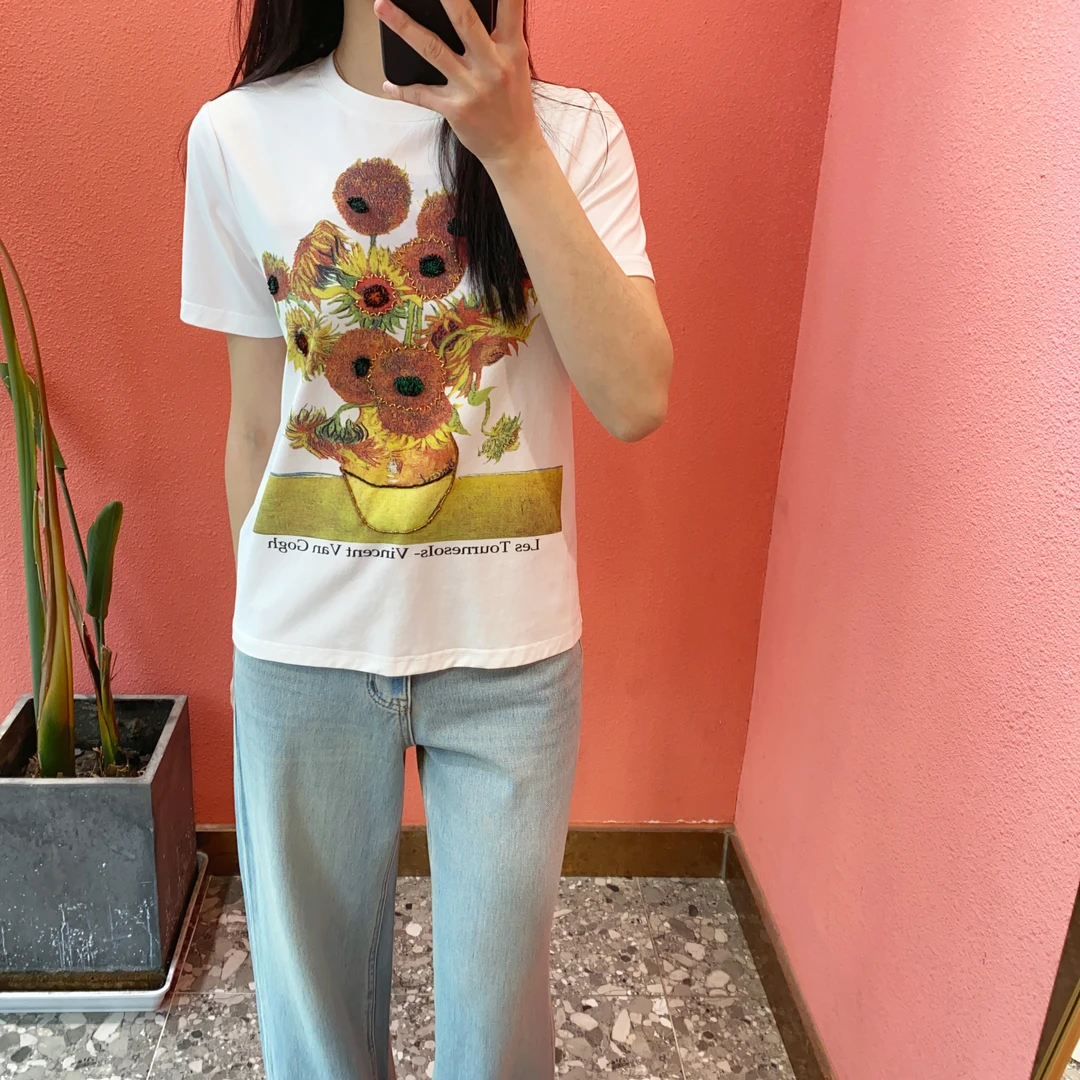 （默茗服装）金色向日葵短袖T恤