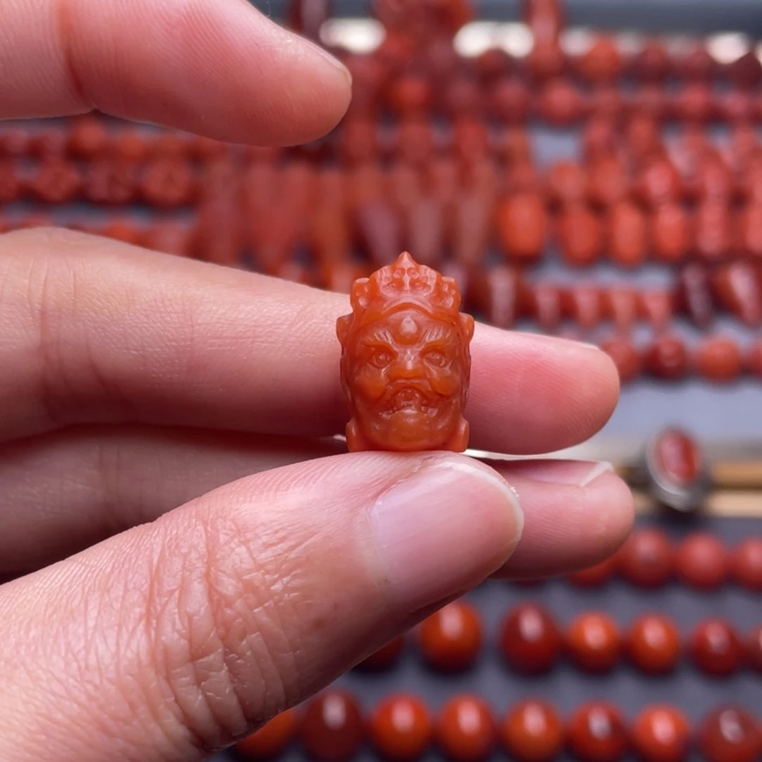 南红玛瑙未镶嵌其他W11瓦西柿子红大黑天配饰柔光