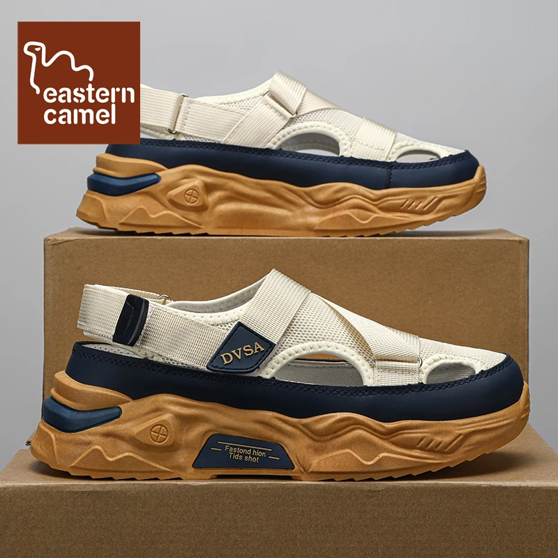 东方骆驼男鞋夏季新款沙滩鞋耐磨防滑镂空包头海边户外鞋子潮凉鞋