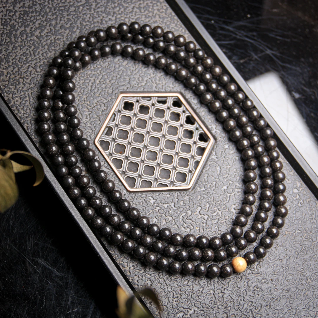 息肌丸6*168颗多圈手串 XH0240天然草本 古法炮制泥塑