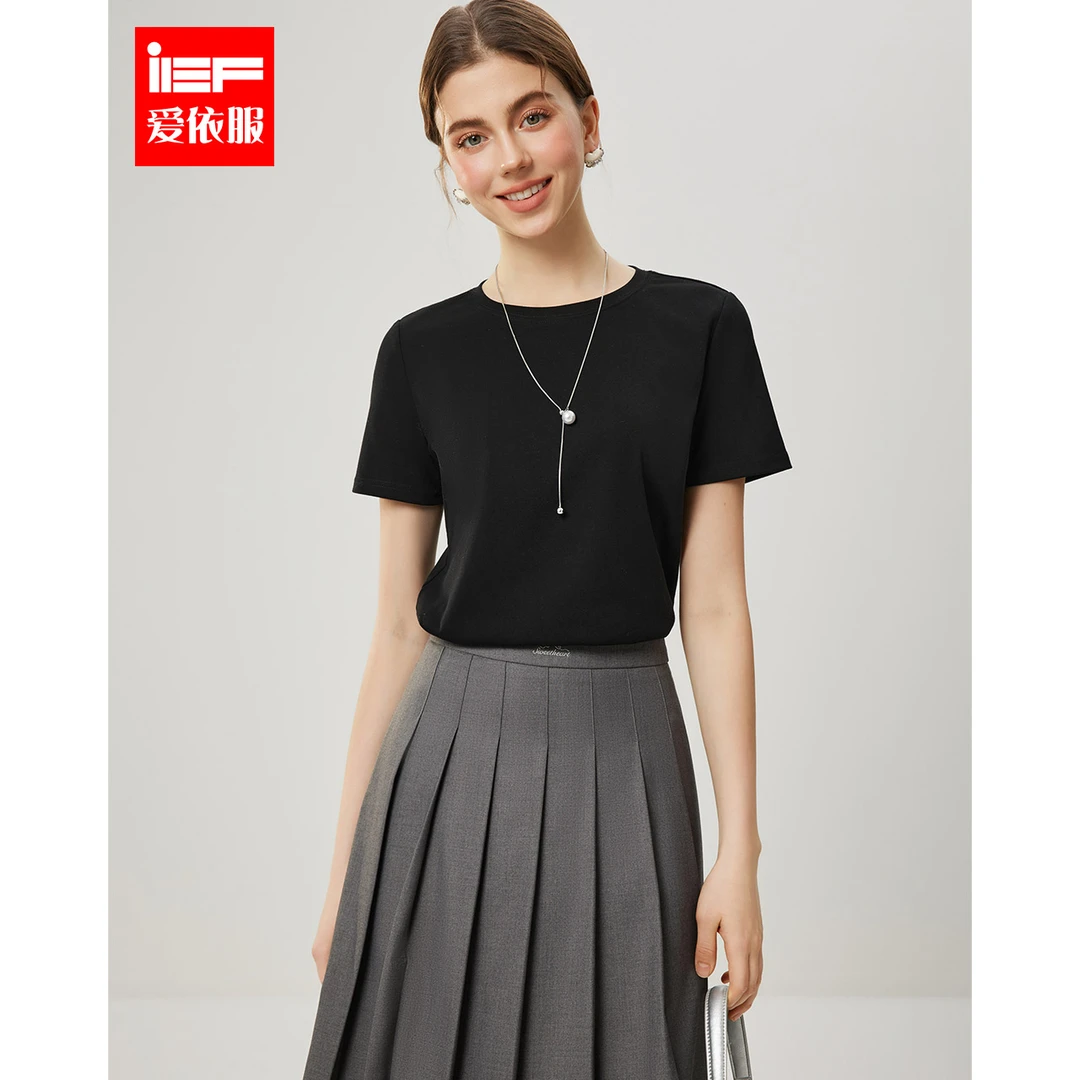 IEF/爱依服2025年夏季新款短袖小众女装穿搭高质感T恤出游服装女
