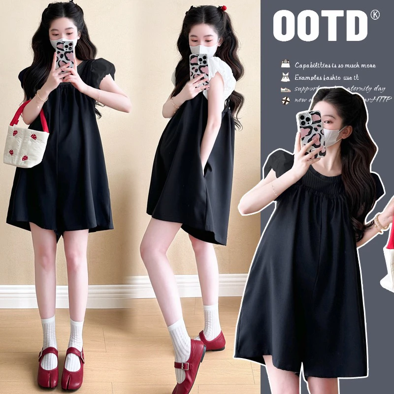 孕妇夏装新款可调节背带裤短裤套装