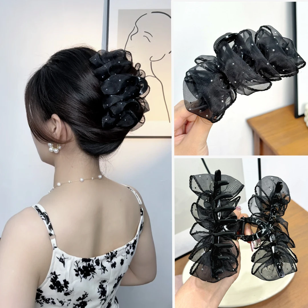 满天星抓夹大号发夹时尚鲨鱼夹显发量多后脑勺盘发马尾发抓发卡女