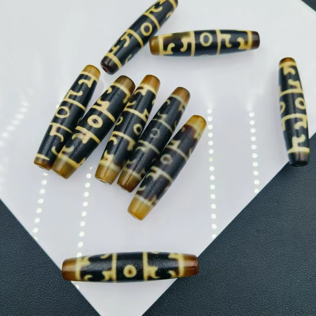 「戴琴珠宝」FR6360-三眼玛瑙58*13mm左右路路通（多样性发其一）