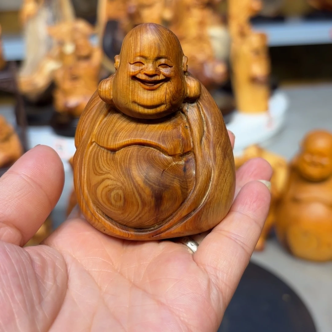 木太行崖柏弥勒佛