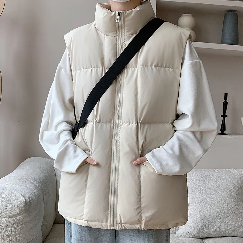 【真维斯】马甲外套男士秋冬季潮牌宽松加厚立领无袖坎肩青少年马夹