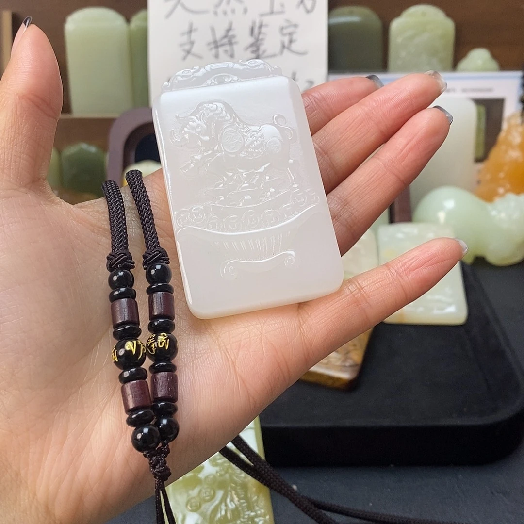 石材生肖牛双面挂件