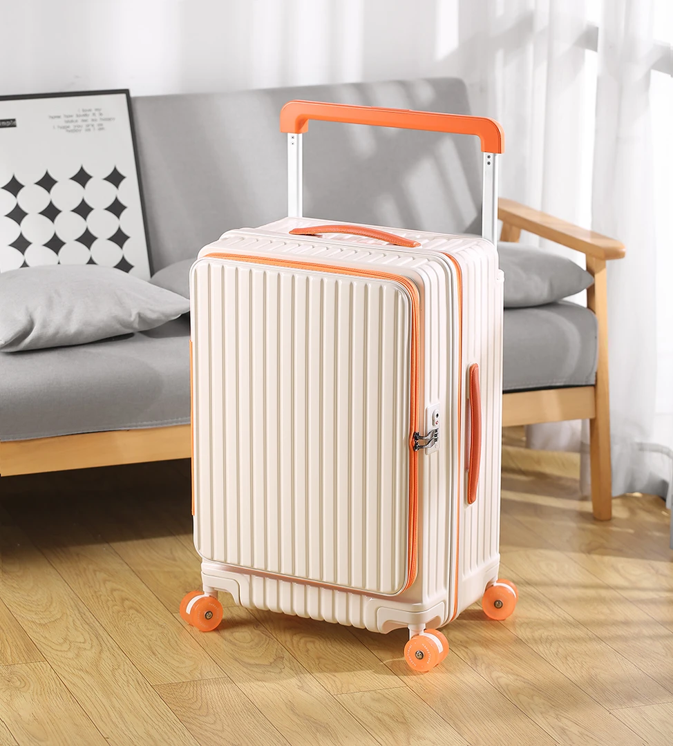 19分大容量拉杆箱侧开口行李箱大深仓旅行箱包大学生26寸皮箱男女