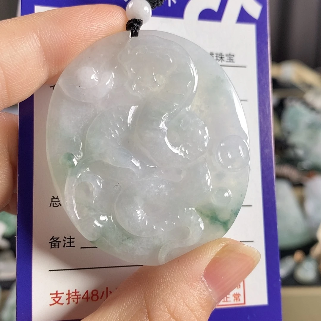 翡翠未镶嵌颈饰蛇