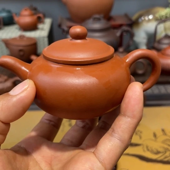 茶壶紫砂黄*红泥太监有瑕