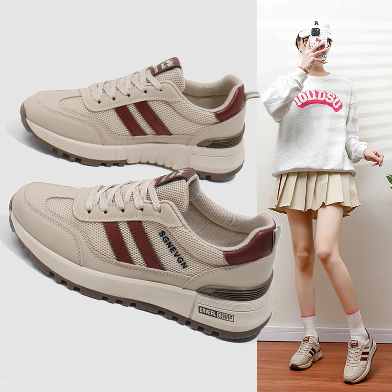 显脚小阿甘鞋运动鞋爆款女鞋2025春夏季新款学生跑步鞋透气旅游鞋