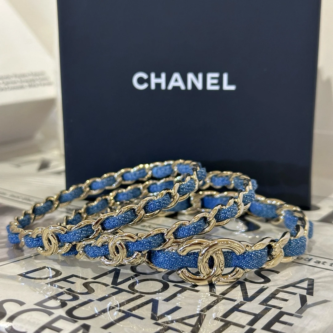 未使用 Chanel/香奈儿 25p春夏牛仔串链三合一手镯 L码