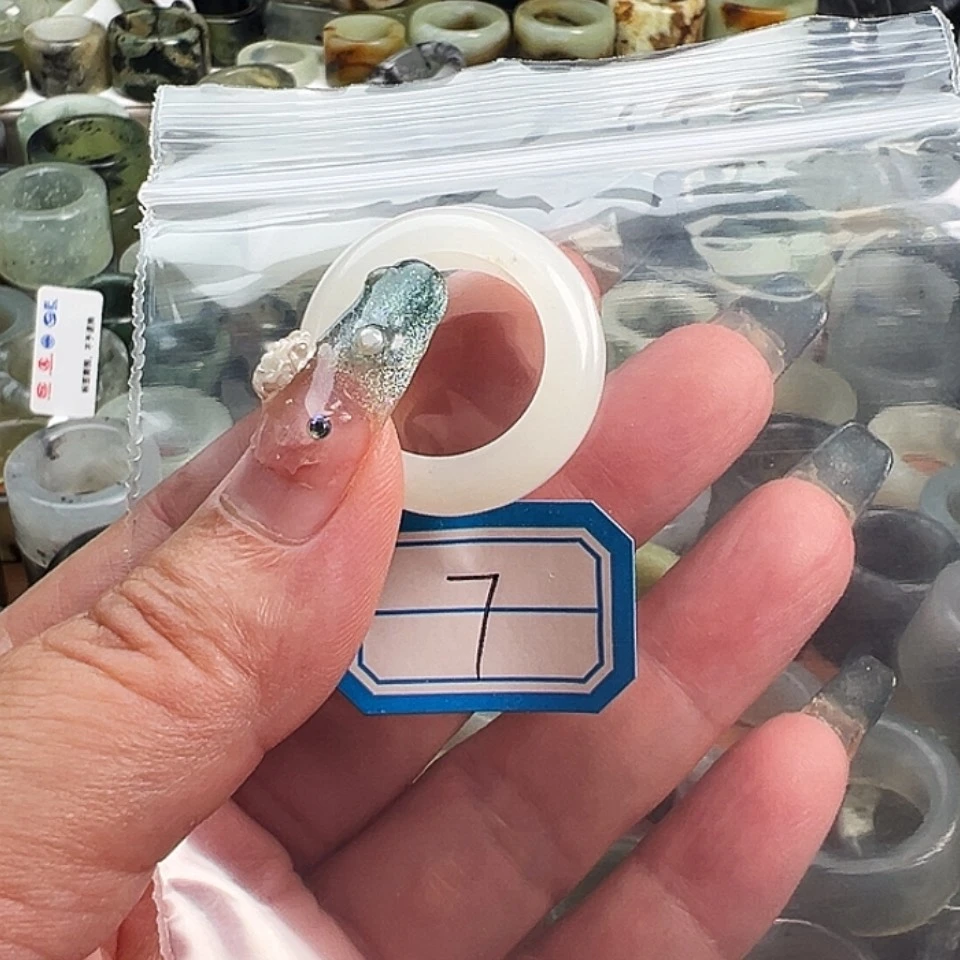 【闪购商品】蛇纹石玉合金戒指峰