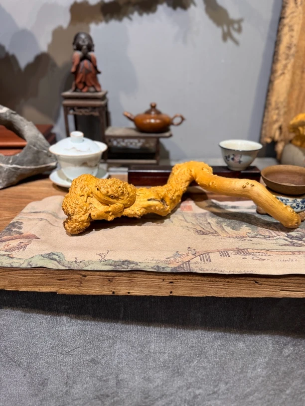 创意根雕小叶黄杨榴疤料金蟾摆件根雕