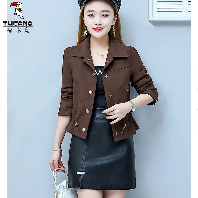 啄木鸟短款外套秋装2025今年流行新款时尚洋气小个子秋季短款外套